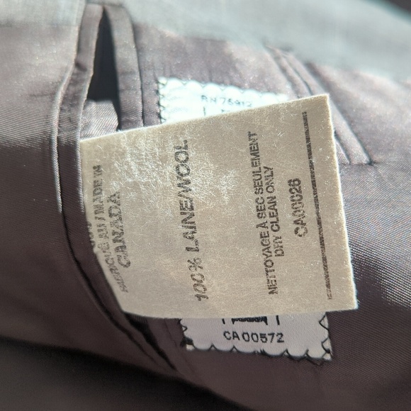 Loro Piana Italy Harry Rosen Gray Wool Sport Coat with Windowpane Fabric 44R - Picture 10 of 11